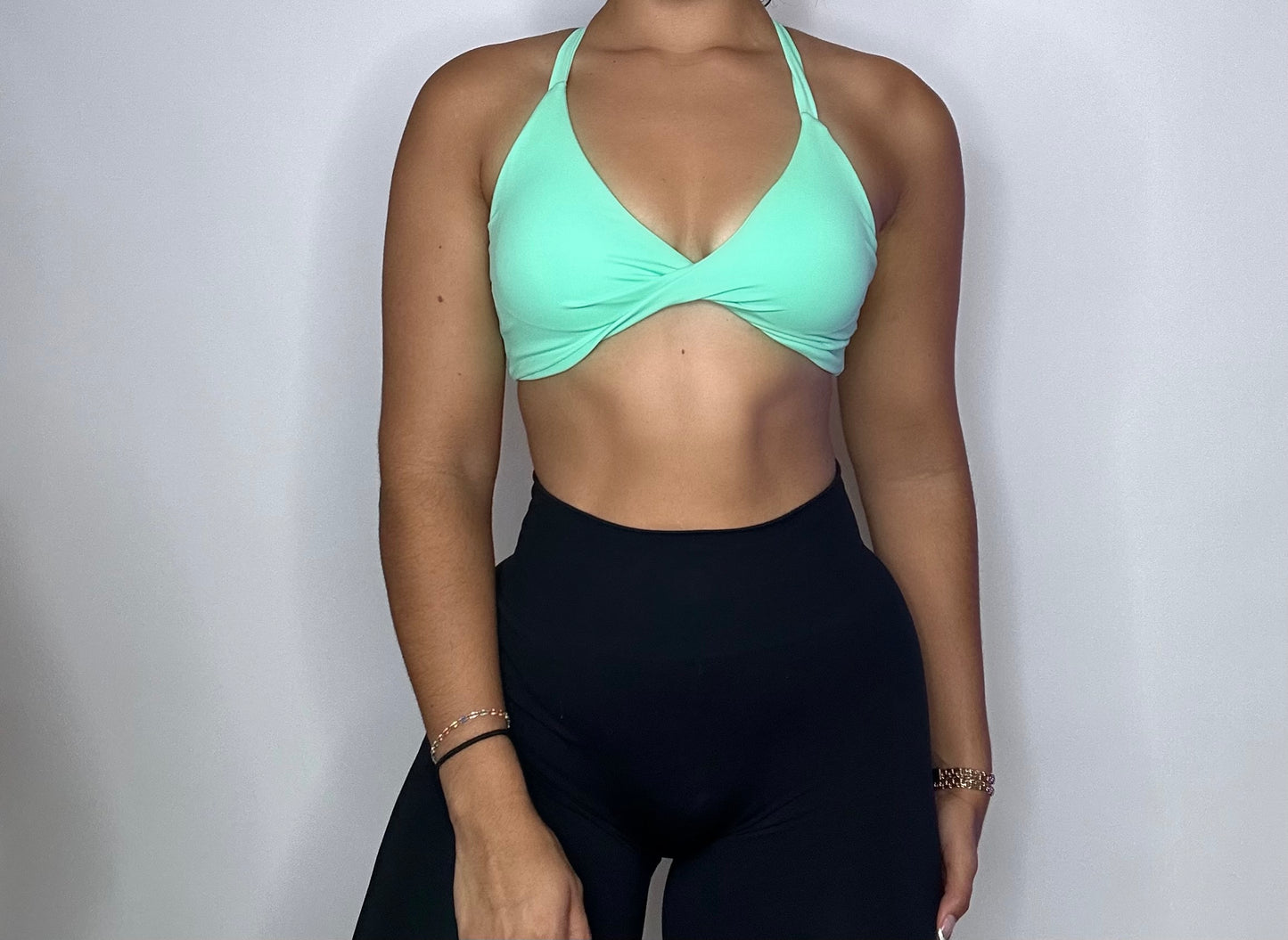 Top Knot bra in Lime Green