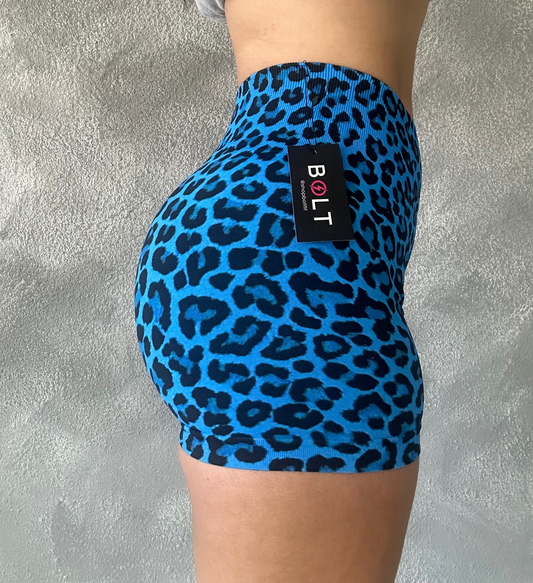 Leopard blue shorts